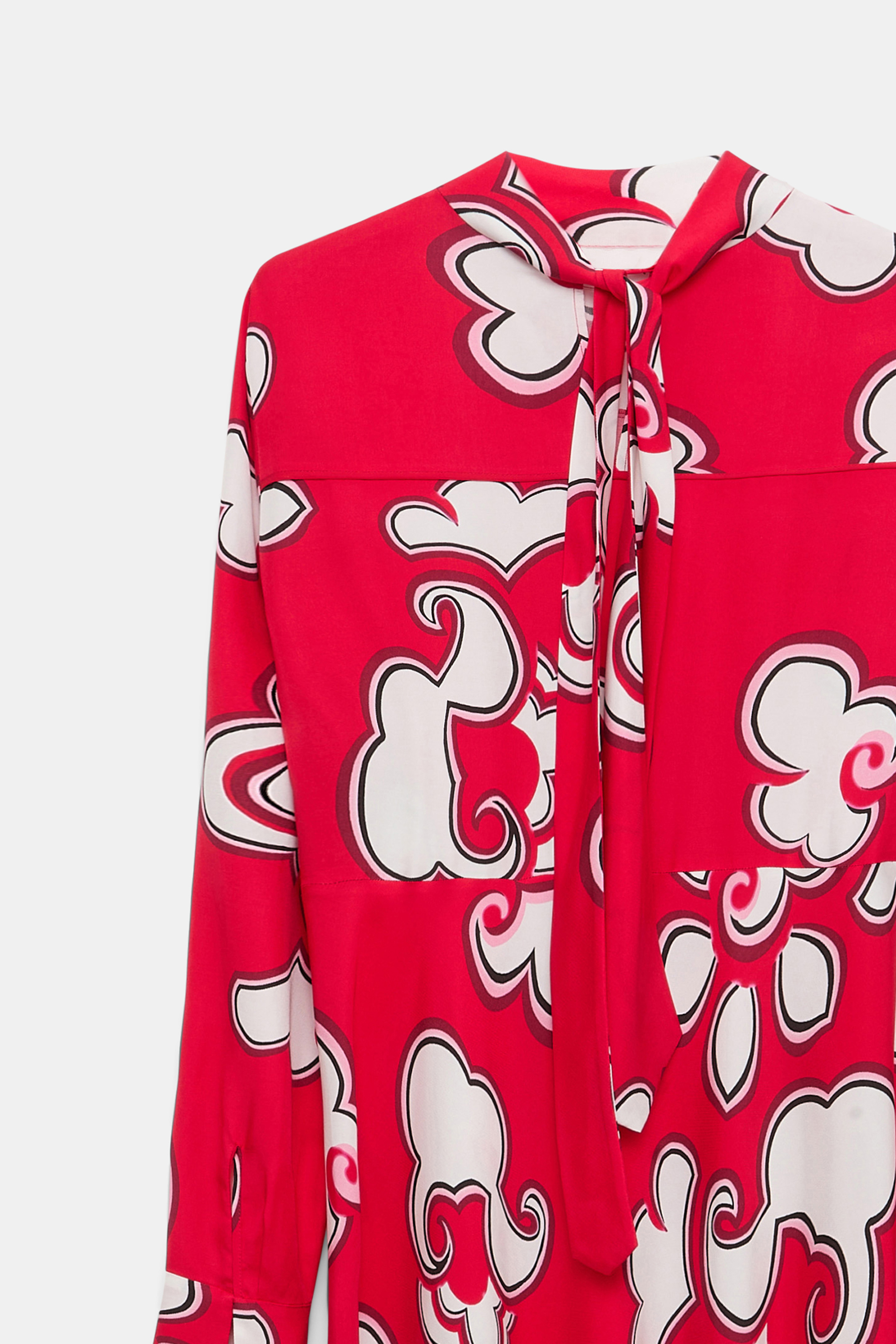 Dorothee Schumacher Long printed dress in viscose twill red white